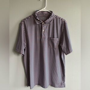 Vineyard Vines Polo Performance Navy blue/pink Striped Polo Shirt M